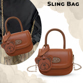 Trendy Crossbody Sling Backpack for Kids (Brown)